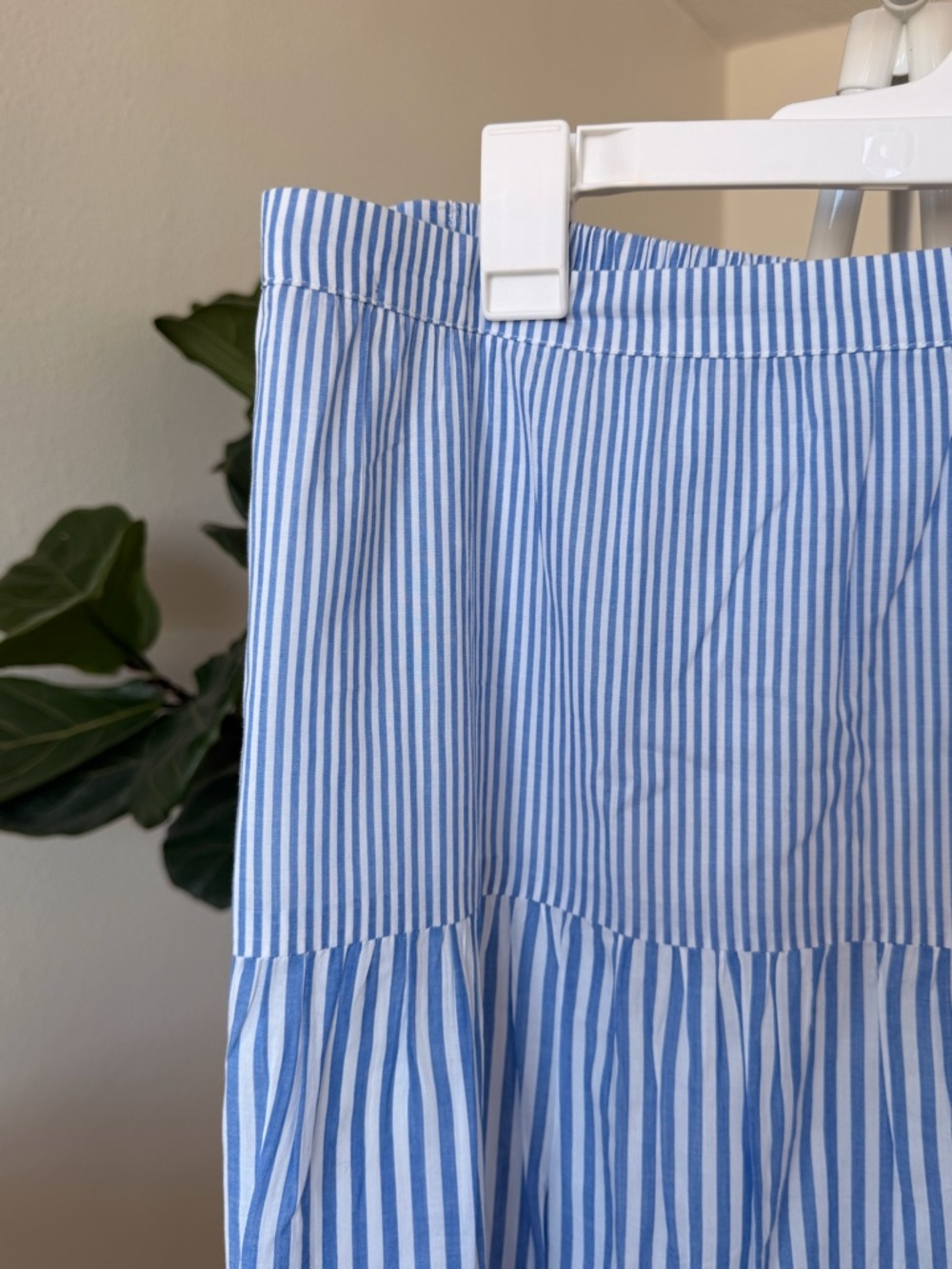 J. Crew Blue and White Striped Tiered Maxi Skirt - Picture 6 of 14